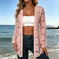 Women's Long Sleeve Sunflower Lace Mesh Cardigan