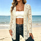 Women's Long Sleeve Sunflower Lace Mesh Cardigan