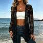 Women's Long Sleeve Sunflower Lace Mesh Cardigan