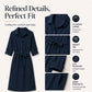 Women's 3/4 Sleeve Shirt Dress with Belt