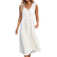 Women Sleeveless Cotton Linen Dress