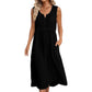 Women Sleeveless Cotton Linen Dress