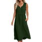 Women Sleeveless Cotton Linen Dress