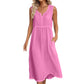 Women Sleeveless Cotton Linen Dress