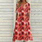 Women's Casual Floral Print V Neck Dress