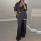 Women's Elegant Blazer & Wide-Leg Pants Set