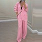 Women's Elegant Blazer & Wide-Leg Pants Set