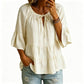 Women's 3/4 Bell Sleeve Tiered Ruffle Top