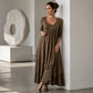 Women's Solid Color Tiered Hem Casual Dress