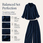 Women's Long Sleeve Shirt & Wide-Leg Pants Set