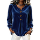 Women's Elegant Long Sleeve V Neck Velvet Top