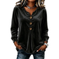 Women's Elegant Long Sleeve V Neck Velvet Top