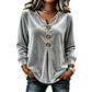 Women's Elegant Long Sleeve V Neck Velvet Top