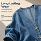 Women's Casual Collarless Button Cardigan Jacket