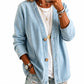 Women's Casual Collarless Button Cardigan Jacket