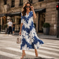 Women's Casual V-Neck Printed Dress