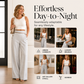 Women's High-Waisted Wide-Leg Pants with Contrast Trim