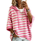 Women's Casual Striped Hooded Pullover Top