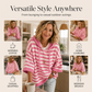 Women's Casual Striped Hooded Pullover Top