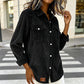 Women's Casual Ribbed Button Down Shirt