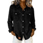 Women's Casual Ribbed Button Down Shirt