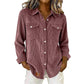 Women's Casual Ribbed Button Down Shirt