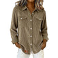 Women's Casual Ribbed Button Down Shirt
