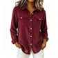 Women's Casual Ribbed Button Down Shirt