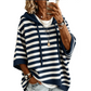 Women's Casual Striped Hooded Pullover Top