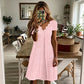 Women's Scalloped V-Neck Eyelet Dress