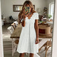 Women's Scalloped V-Neck Eyelet Dress
