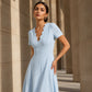 Women's Scalloped V-Neck Eyelet Dress