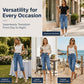 Women's High Waisted Knee Length Jean Shorts