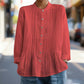 Women's Casual Stand Collar Pleated Shirt