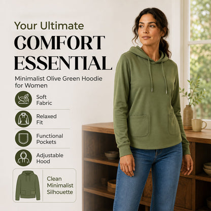 Women's Casual Hoodie with Drawstring & Pockets