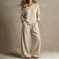 Women's Elegant One-Shoulder Top & Wide-Leg Pants Set
