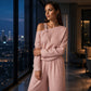 Women's Elegant One-Shoulder Top & Wide-Leg Pants Set