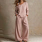 Women's Elegant One-Shoulder Top & Wide-Leg Pants Set