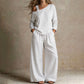 Women's Elegant One-Shoulder Top & Wide-Leg Pants Set