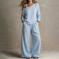 Women's Elegant One-Shoulder Top & Wide-Leg Pants Set