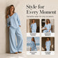 Women's Elegant One-Shoulder Top & Wide-Leg Pants Set