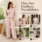 Women's Turtleneck Top & Wide-Leg Pants Set