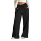 👖Seasonal Style - Drawstring Elastic Wide-Leg Pants – Adjustable High Waist & Breezy Drape for Travel or Lounging