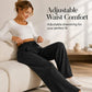 👖Seasonal Style - Drawstring Elastic Wide-Leg Pants – Adjustable High Waist & Breezy Drape for Travel or Lounging