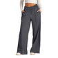 👖Seasonal Style - Drawstring Elastic Wide-Leg Pants – Adjustable High Waist & Breezy Drape for Travel or Lounging
