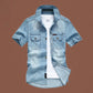 Men's Casual Denim Short Sleeve Shirt