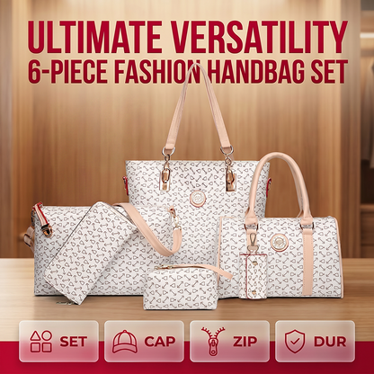 Women 6-Piece Handbag Set Fashion Bone Pattern