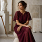 Women's V-Neck Lace Crochet Maxi Dress