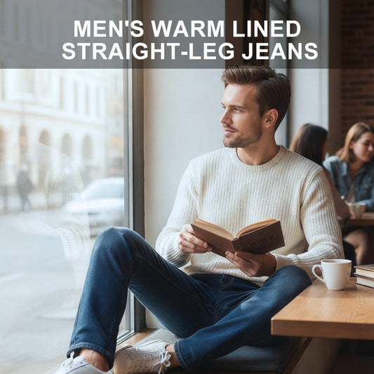 👖Men's Warm Lined Straight-Leg Jeans