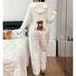 🐻 Cozy With a Playful Twist | Women's Bear-Embroidered Hooded One-Piece Loungewear ⚡ Free Shipping
